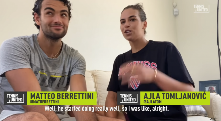 [VIDEO] Berrettini y Tomljanovic cuentan cómo fue que se hicieron novios