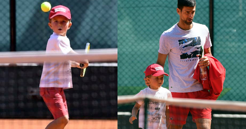 FOTOS] Hijo de Djokovic también visitó las canchas de tenis en Belgrado