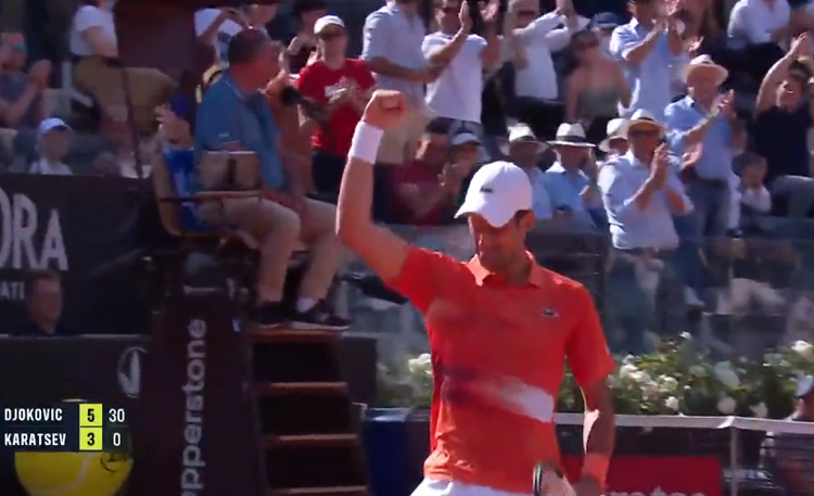 ¡Espectacular! Djokovic gana en Roma y hace el mejor punto del día