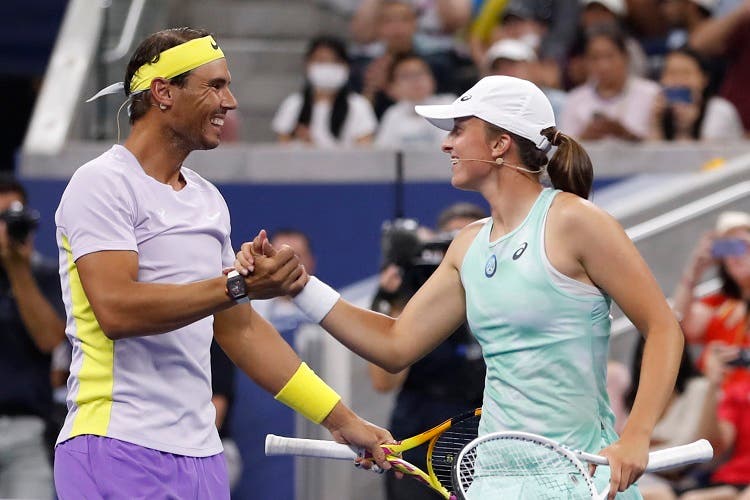 Nadal y Swiatek ganan y dan show en evento del US Open para ayudar a Ucrania