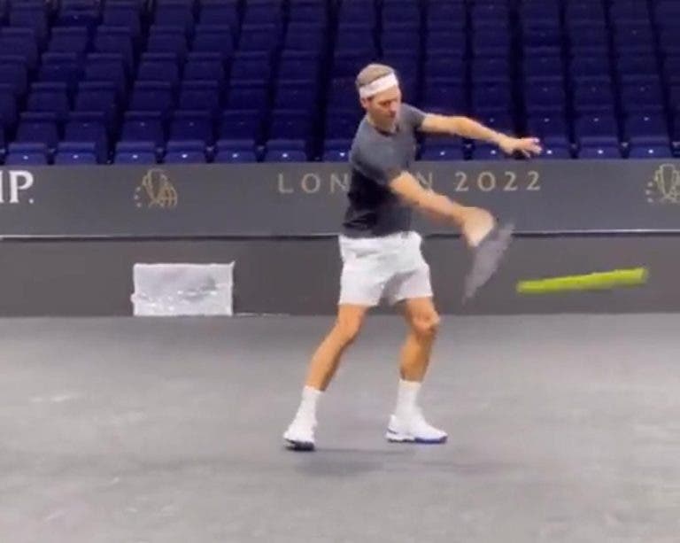 [VIDEO] Así fue el entrenamiento de Roger Federer con Stefanos Tsitsipas