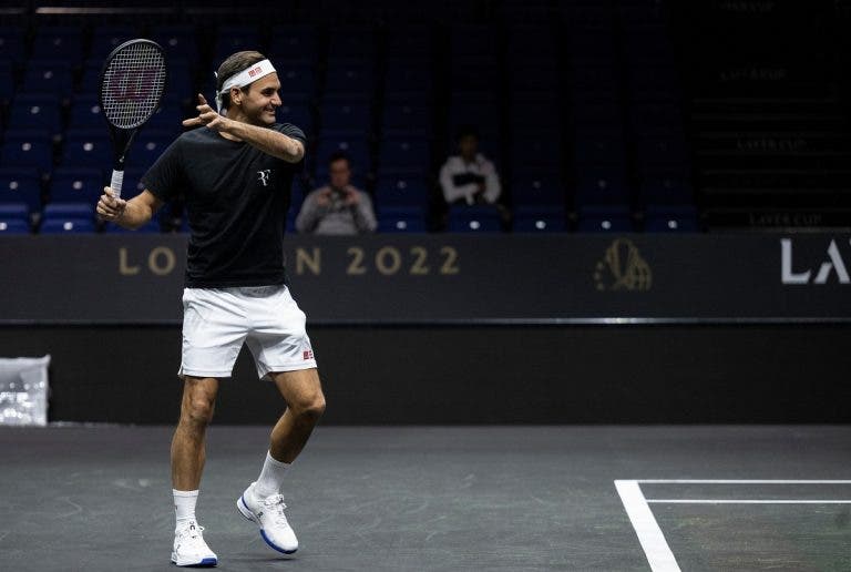 El increíble punto de Federer contra Djokovic y Murray en la práctica de la Laver Cup