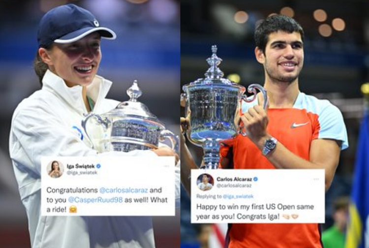 Los reyes del tenis: el cruce de mensajes entre Alcaraz y Swiatek tras ganar el US Open
