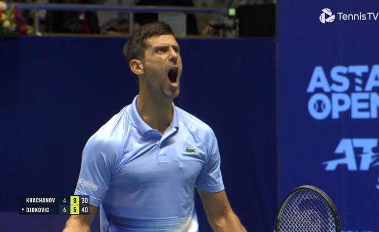 [VIDEO] Match point y grito: el festejo enloquecido de Djokovic al ganar en Astana