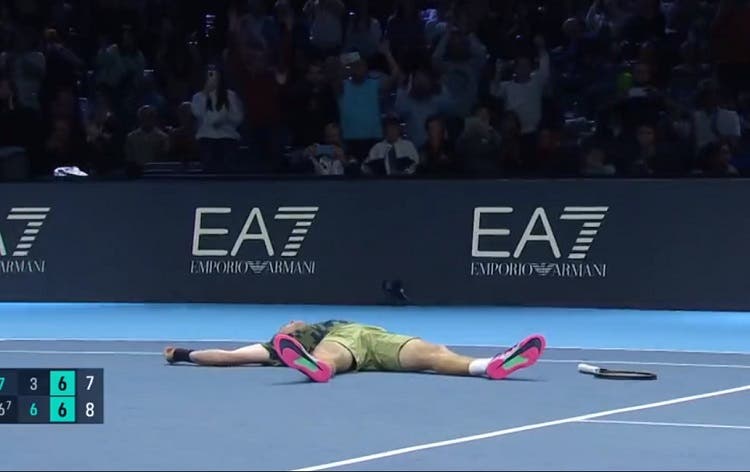 Locura: el increíble match point de 37 golpes para el triunfo de Rublev en las ATP Finals