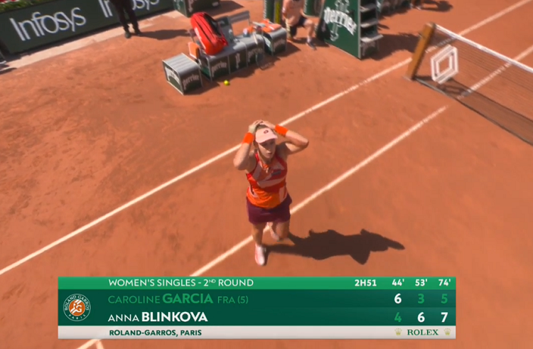 Increíble: Blinkova elimina a Caroline Garcia de Roland Garros tras… ¡9 match points!