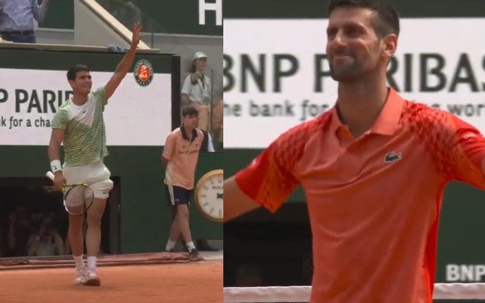 [VIDEO] Carlos Alcaraz se lleva uno de los puntos del año en Roland Garros ante Novak Djokovic
