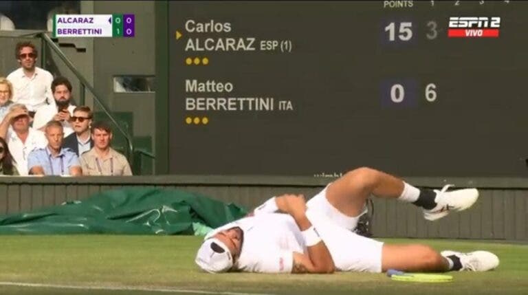 [VIDEO] La durísima caída de Matteo Berrettini que asustó a todos en Wimbledon