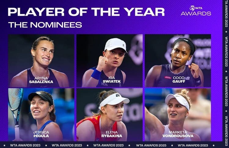 Premios WTA 2023: estas son las nominadas a lo mejor del tenis mundial en la temporada